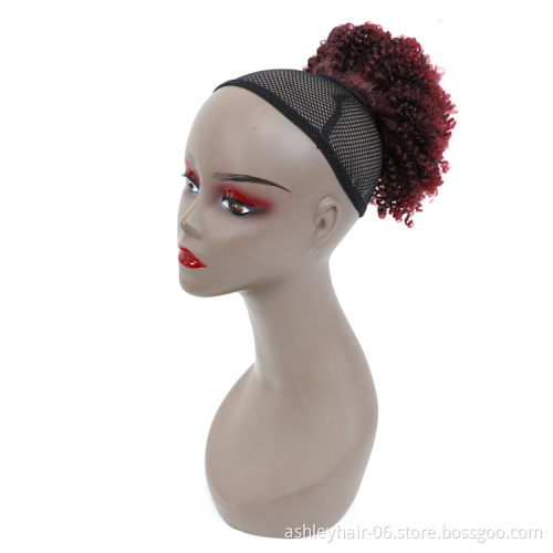 Bouncy Deep Jerry Water Draw Spring Curl Afro Synthetic Pony Tail For Kids